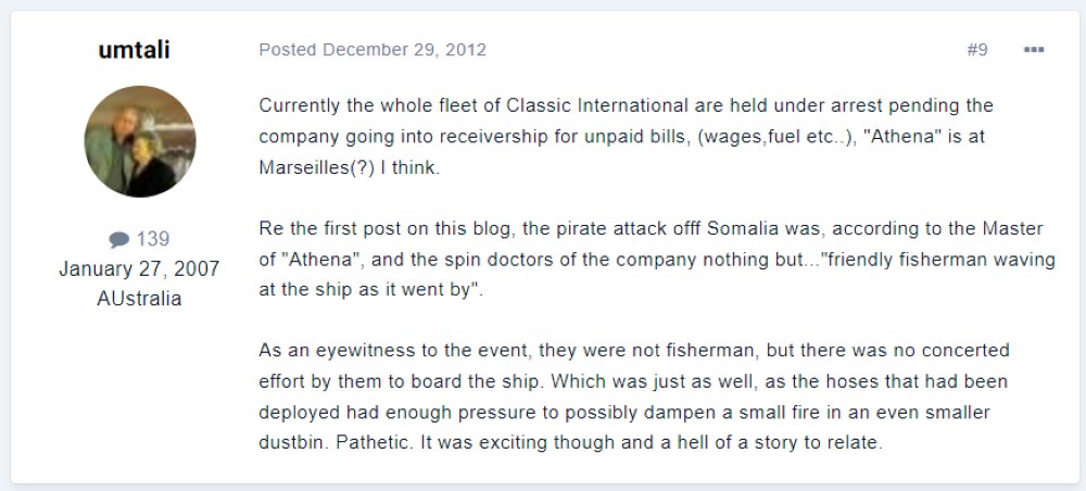 “As an eyewitness to the event, they were not fisherman, but there was no concerted effort by them to board the ship.”
