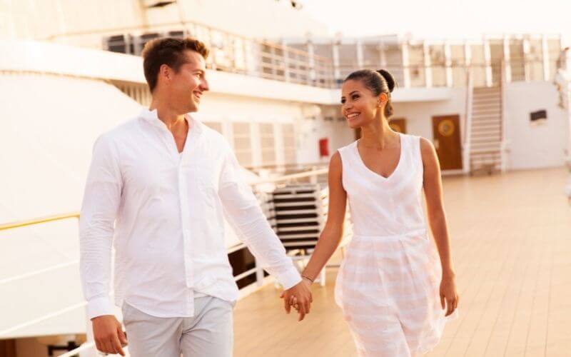 A shot taken by a wedding photographer at a cruise ship wedding