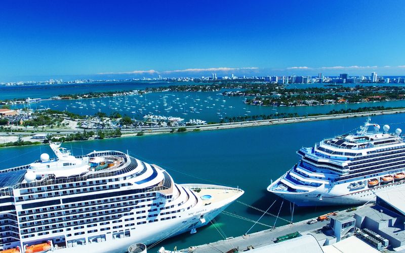 cruise ships docked at cruise terminal 