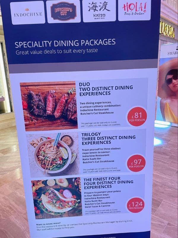 MSC Speciality Dining Packages
