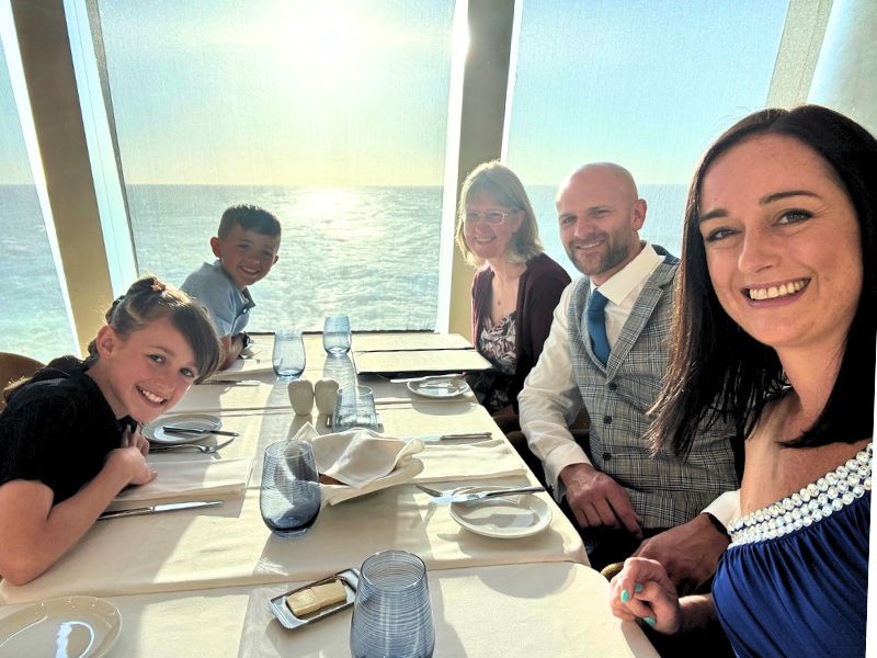 Family in main dining room onboard Princess cruises
