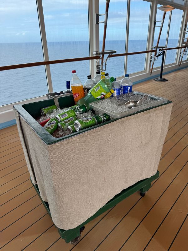 drinks trolley on Marella cruise