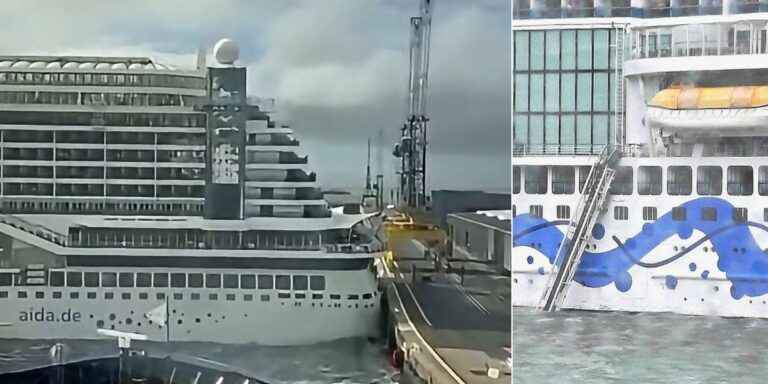 AIDAPerla Hits Cruise Dock