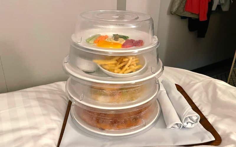 selection of foods in a tray
