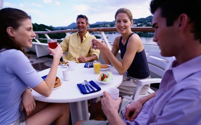 People socialising on a cruise 