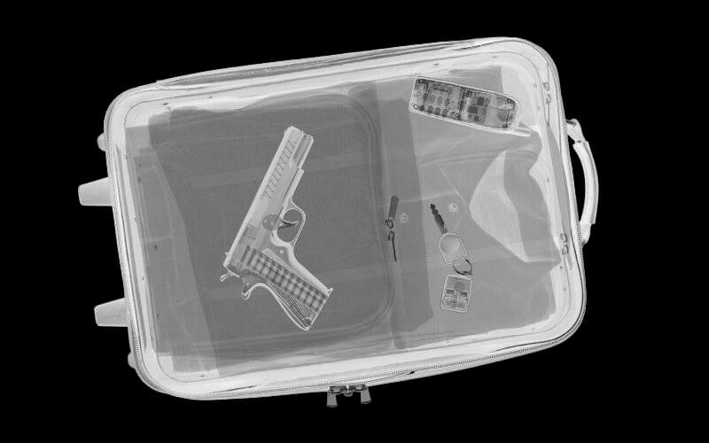 Gun in suitcase