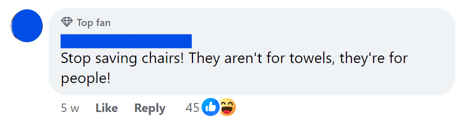 Stop saving chairs! They aren't for towels, they're for people!
