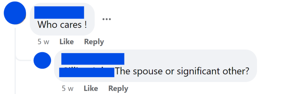 Who cares !The spouse or significant other?