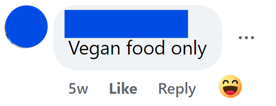 Vegan food only