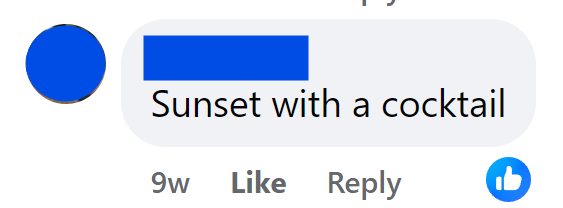 Sunset with a cocktail