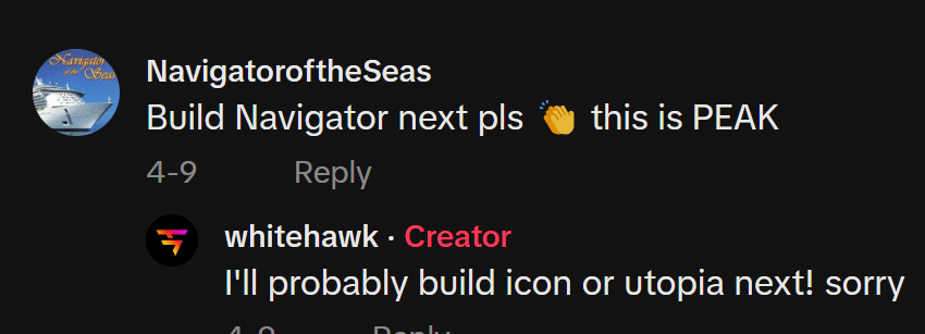"Build Navigator next please""I'll probably build Icon or Utopia next! Sorry"
