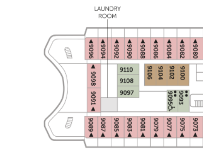 Deck plan showing aft cabins on Balmoral