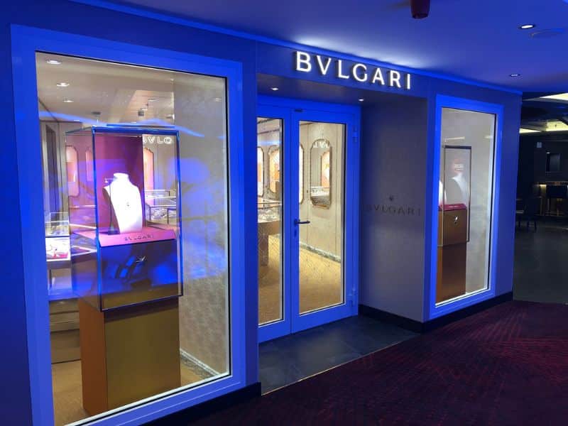 Bvlgari shop onboard a cruise