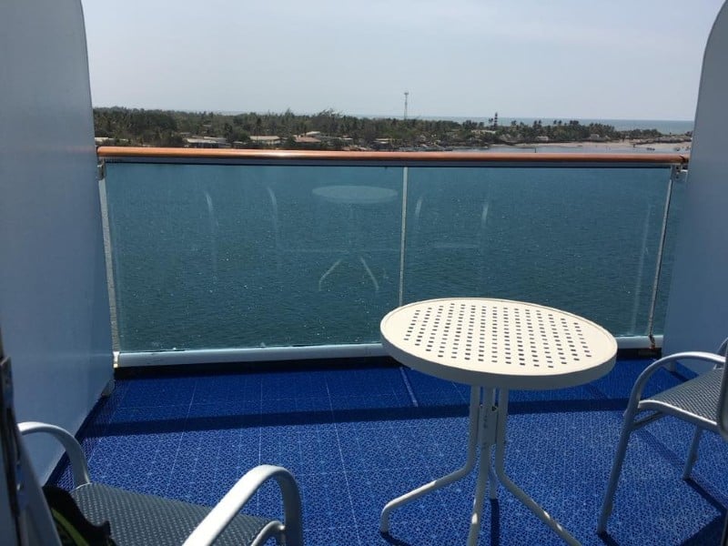 Spacious balcony on Island Princess