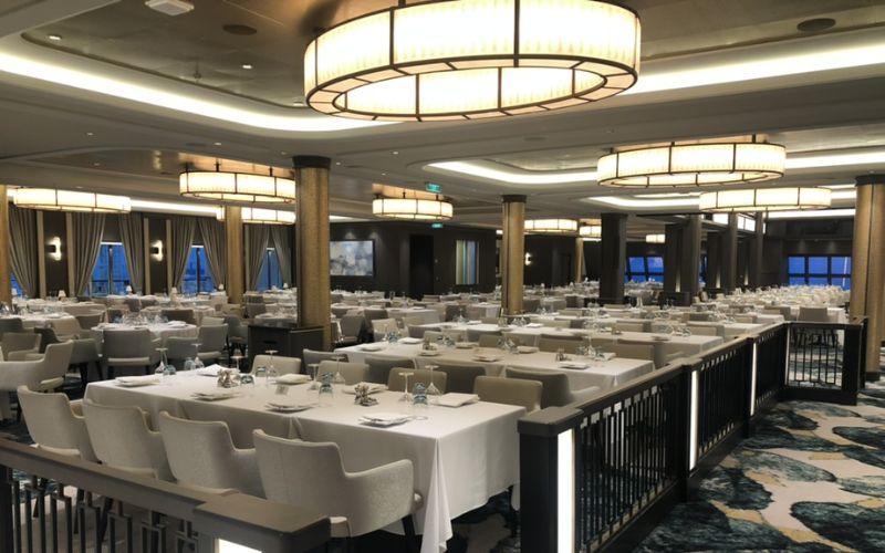 The main dining room on Norwegian Encore