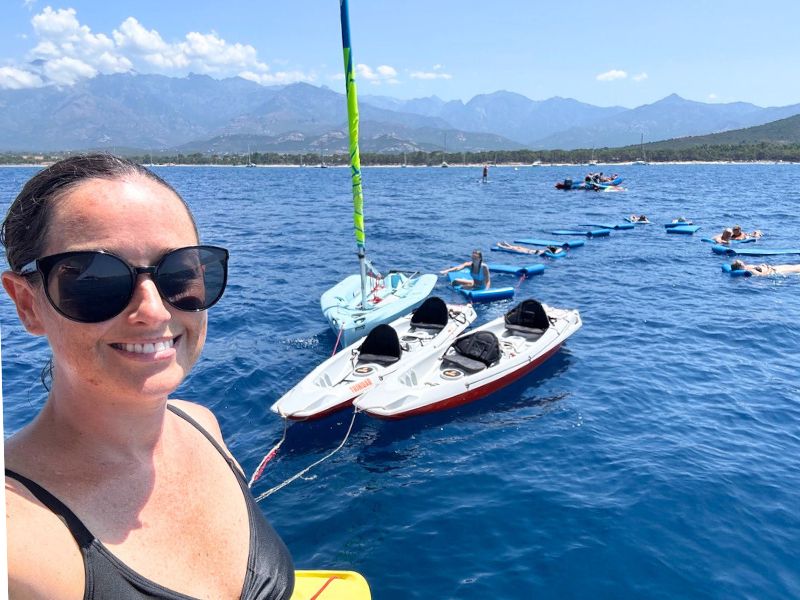 me enjoying watersports off the back of Royal Clipper