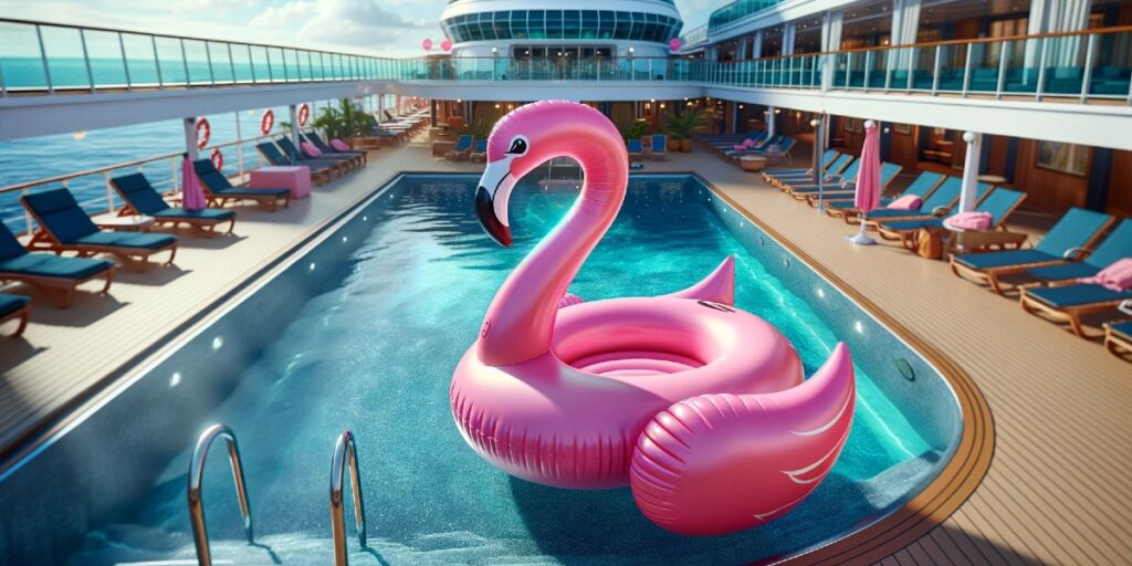 Flamingo on a cruise ship