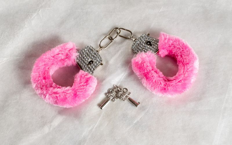 Pink fur handcuffs
