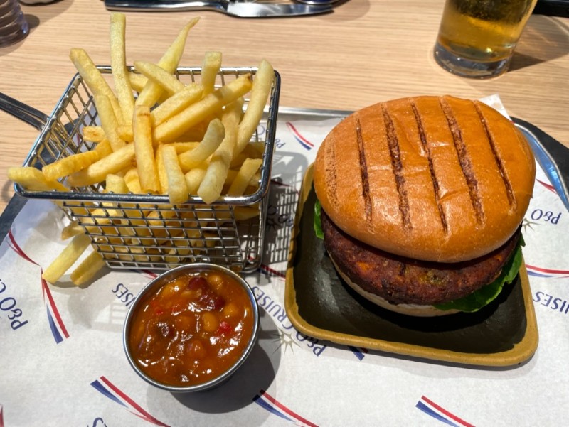 P&O cruises vegan burger