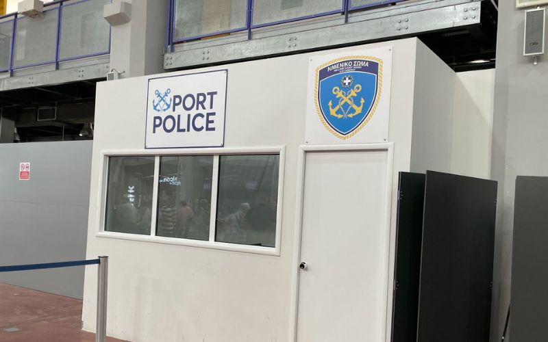 A small port police station box ready to respond and serve people