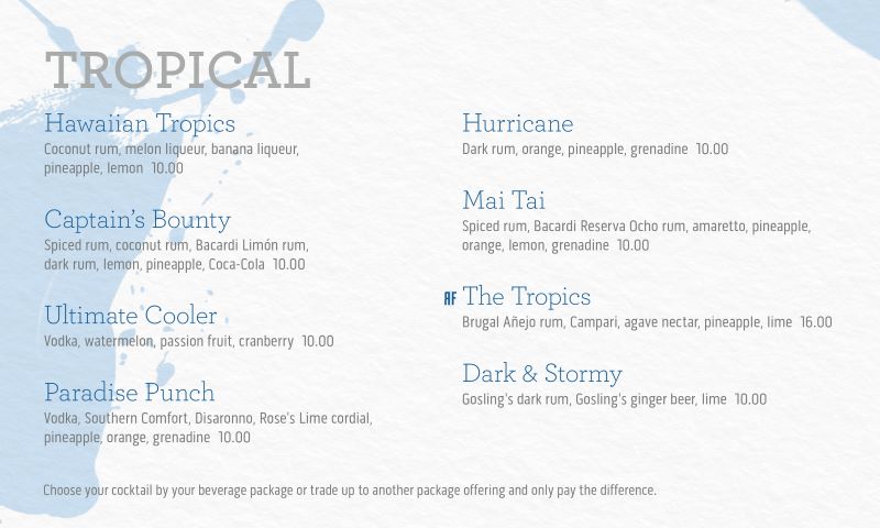 princess cruises tropical cocktails