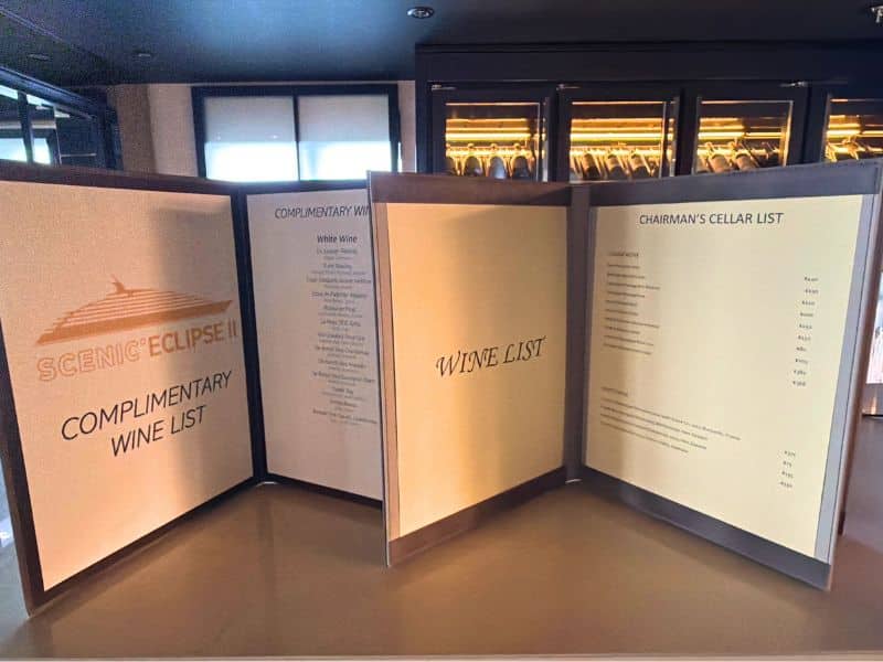 Scenic wine list