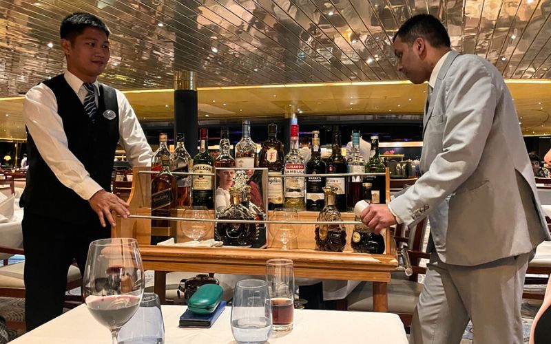 different types of drinks on the trolley - Fred. Olsen