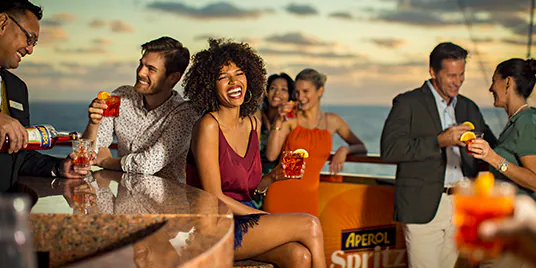 People enjoying Costa cruises drinks package 
