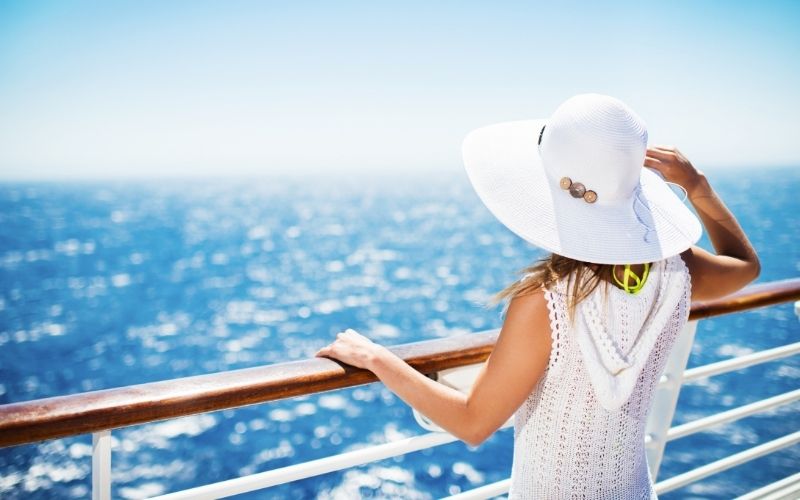 Guest on a cruise balcony