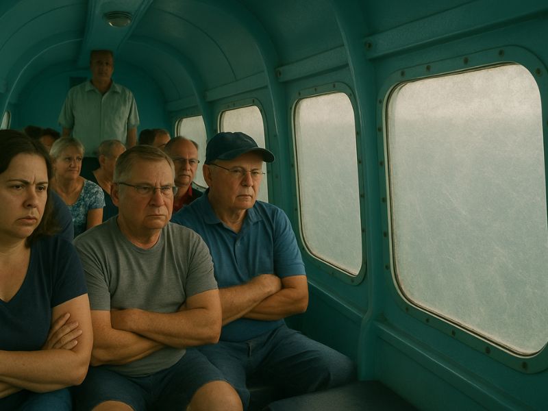 A semi-submarine tour with fully non-functional windows