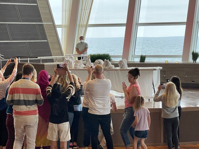 Towel folding demo on Anthem of the Seas