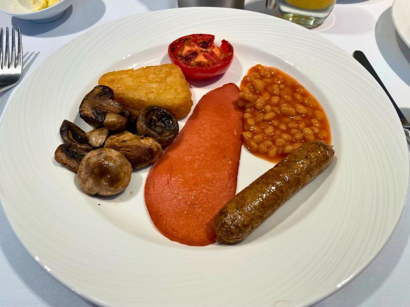 Secret veggie sausages and bacon on P&O Cruises