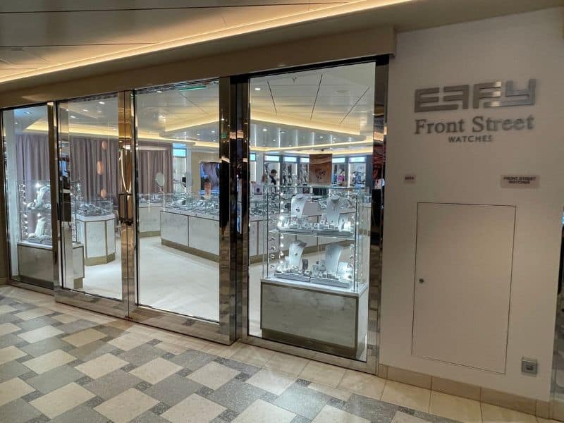 Watch and jewellery shop onboard a cruise
