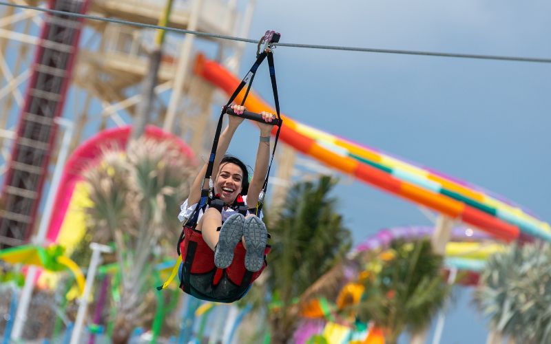 Zip line on Utopia of the Seas